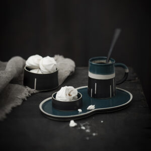 Combiné repose cuillère, tasse haute et ramequin