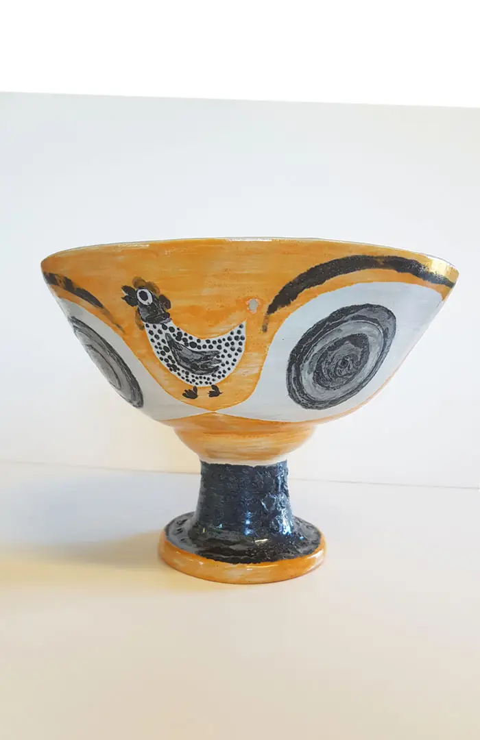 Rêveuse, réalisation en grès, décor à l'engobe et émail transparent, cuisson haute température.
Anonyme
Atelier de céramique
Noémie Saudel